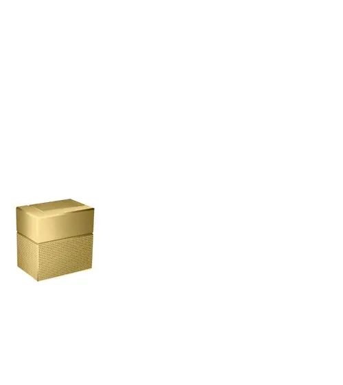 Goldenes Unterputzventil mit diamantgeschliffener Oberfläche, präsentiert von AXOR. Das Design ist klar und funktional, geeignet für moderne Badezimmer.